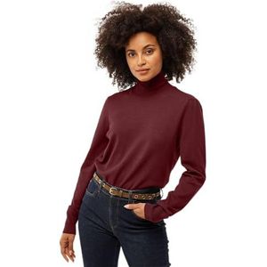 Mexx Dames Turtle Neck Basic Pullover Sweater, Dark Red, M