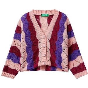 United Colors of Benetton Gebreid vest voor meisjes en meisjes, Fantasia Multicolore 03z, 18 Maanden