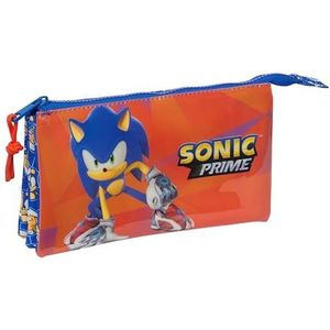 Sonic Prime Pennenetui voor kinderen, ideaal voor schoolleeftijd, comfortabel en veelzijdig, kwaliteit en duurzaamheid, 22 x 3 x 12 cm, blauw, Blauw, Standaard, casual