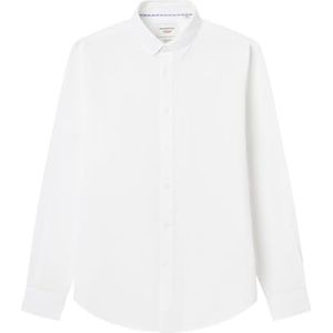 SPRINGFIELD Linen Basic European Flax Herenhemd, standaard wit, M