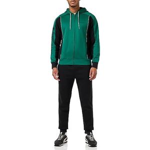Champion Legacy Sweatsuits-Maxi-Logo Storm Fleece Hooded Full Zip Sportpak voor heren, Verde Scuro/Nero, L
