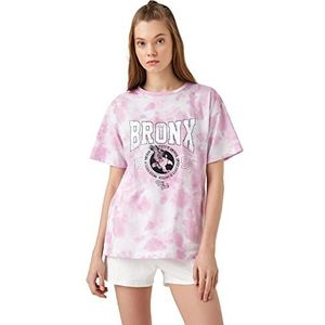 Koton T-shirt voor dames met opdruk van Tie-Dye, Roze design (2d5), M