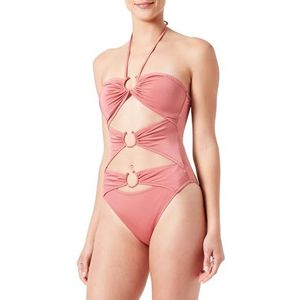 Dagi Dusty Rose Fashion Gebreide Niet-Bedrade Strapless Verwijderbare Padding Verwijderbare Riem Monokini, Dusty Rose, 36, roze (dusty rose), 36