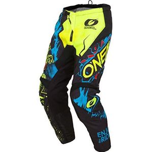 O'NEAL | Motocross Broek | MX Enduro | uitzonderlijke bewegingsvrijheid, volledig gevoerd, rubberen padding voor extra bescherming | Broek Element Villain | Adult | Neon Geel | Maat 34