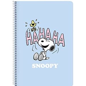 SNOOPY Imagine Notitieboek, 80 vellen, harde omslag, 1 design, ideaal voor kinderen van verschillende leeftijden, comfortabel en veelzijdig, kwaliteit en dikte, 21,5 x 1 x 31 cm, pastelblauw