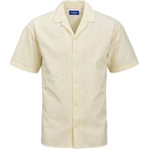 Jack & Jones - Jorembroidery Pattern Shirt - Antiek Wit - Korte Mouwen
