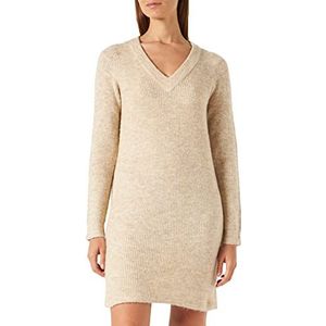 PIECES Dames PCELLEN LS V-hals Knit Dress NOOS BC jurk, White Pepper, XS