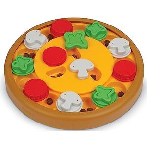 BrightKins Pizza Party Treat Puzzel, interactief speelgoed voor honden, antislip traktatiedispenser, hondenspeelgoed voor mentale stimulatie en langzame voeding, 1 stuk