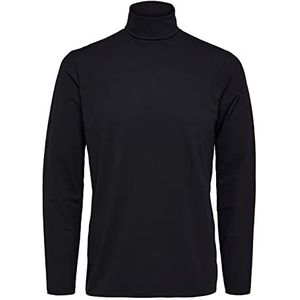 SELECTED HOMME Herentrui met lange mouwen, rolkraag, zwart, XXL