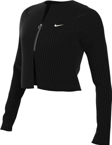 Nike - Sportswear Chill Rib - Aansluitend Damesvest - Zwart - Met Rits Over De Hele Lengte
