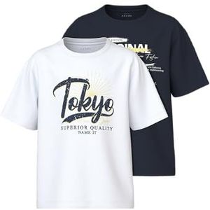 Name it kids Jongens T-shirt (verpakking van 2), wit (bright white), 122-128