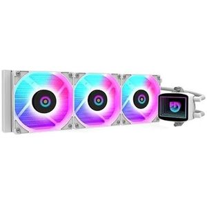 VoltShine Vloeistofkoelsysteem 360 mm, wit, hoge prestaties, geluidsarm, ideaal voor gaming en overklokken.