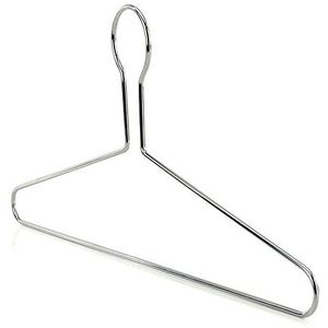 Hangerworld 10 kleerhangers, 43 cm, diefstalbeveiliging, van dik en robuust metaal, met broekstang voor hotelkleding