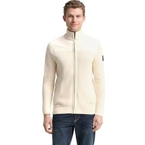 TOM TAILOR Gebreide herenjas, 10348 - Gardenia White, XXL