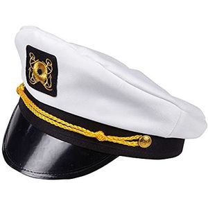 Widmann 51955 - hoed kapitein, muts captain, matroos, marine, zeemann, themafeest, carnaval