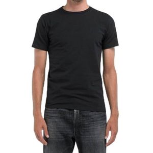 Replay Basic T-shirt voor heren, regular slim fit, 098 Black, XS