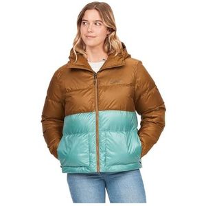 Marmot Dames Wm's Guides Down Hoody, Licht donsjack, warme winterjas, waterafstotende gevoerde jas, winddicht jack, opvouwbare outdoorjas met capuchon, Hazel/Blue Agave, M