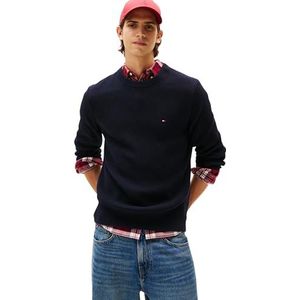 Tommy Hilfiger Heren RWB Rib Crew Neck MW0MW41516 Trui Trui, Blauw, S, Blauw (Woestijnhemel), S