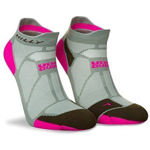 Hilly, Marathon Fresh, Anti-Odour - Enkelbandje - Min Cushioning, Salie/Fluo Roze, Maat M