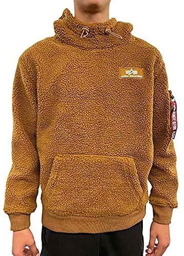 Alpha Industries - Long Sleeve Sherpa Sweatshirt - Heren - Zwart - 100% Polyester