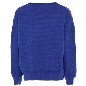 Nally Losse, comfortabele gebreide trui met rolkraag voor dames, acryl, blauw, maat XS/S, blauw, XS