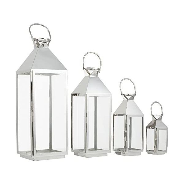 Negen bestellen Bedankt Zilveren tuin lantaarn-windlicht van ijzer 20 x 20 x 40 cm - online kopen |  Lage prijs | beslist.nl