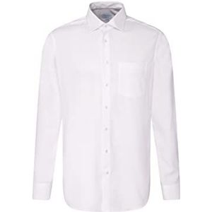 Seidensticker Heren Shirt met lange mouwen en comfortabele pasvorm, Wit, 47