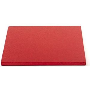 0931856 DECORA vierkante taartplaat rood CM 40X40X1,2 H