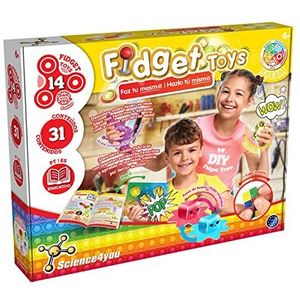 Science4you 80003481 Fidget Toy Set, anti-stress speelgoed, 14 knutselwerk, omkeerbare octopus, sensorische bal met magisch zand, educatief speelgoed voor kinderen vanaf 5 6 7 8 jaar