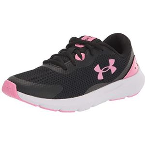 Under Armour UA GGS Surge 3, Sneakers meisjes, Black/Flamingo/Flamingo, 35.5 EU