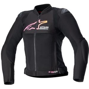 Alpinestars Stella SMX Air Geperforeerde dames motorfiets textiel jas (Black/Fuxia, M)