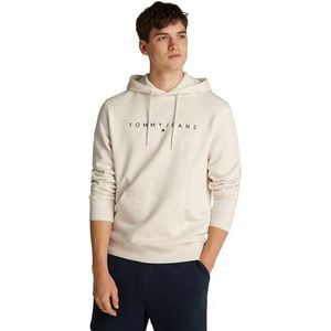 Tommy Jeans - TJM REG LINEAR LOGO HOODIE - Pullover - Beige - Katoen
