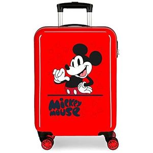 Disney Mickey Mouse Fashion cabinekoffer, rood, 38 x 55 x 20 cm, stijve ABS-combinatiesluiting, 34 l, 2 kg, 4 wielen, handbagage, Azul Y Amarillo, cabine koffer