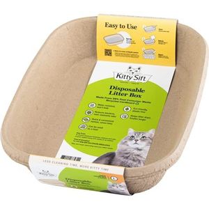 Kitty Sift (6-Pack) Wegwerp Kattenbak, Duurzaam, Schoon - Groot, 6-Pack