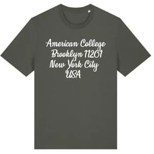 AMERICAN COLLEGE USA Kaki T-shirt voor heren, maat S, casual, Kaki, S