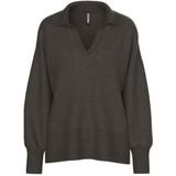 PIECES - PCMALOU - Trui - Donkerbruin - Losse Pasvorm - Lange Mouw