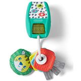 Infantino Music & Lights Key Ring - 4 Easy Press Buttons, Real Car Sounds, Crinkle Character & Rattling Keys, Ages 3 Months +