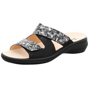 Think! Dames Camilla chroomvrij gelooide duurzame slippers, zwart combi 0020, 39 EU Smal
