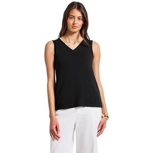 Street One Dames V-hals top, zwart, 42
