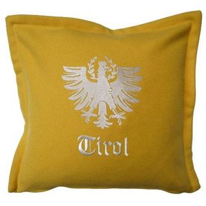 Tirol Living 54473 kussenhoes Loden, adelaar, 40 x 40 cm, geel