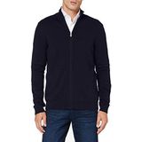 Heren Selected Basic gebreide jas | Effen katoenen cardigan | SLHBERG Zip Longsleeve Sweatshirt, blauw (navy blazer/melange), S