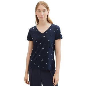 TOM TAILOR T-shirt voor dames, 35661 - Navy Heart Design, XXL