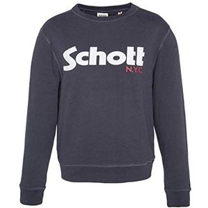 Schott NYC Swcrew Sweatshirt voor heren, Blauw (zwart), 5XL