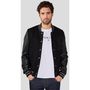 REDSKINS-H24-HEREN-BLOUSON-OXFORD HATCH-BLACK-S, Zwart, S