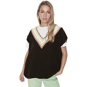 TRENDYOL Trui met V-hals voor dames, bruin, maat S, bruin, S