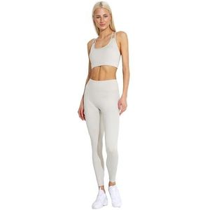 Carlheim Women's active wear Sports Bra X-Back, Beige, X-Small