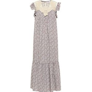 ALARY Dames maxi-jurk met allover-print 15923353-AL01, wolwit meerkleurig, XL, wolwit, meerkleurig, XL