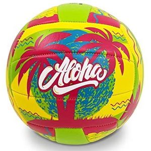 Mondo Toys Volleybal Beach Volley ALOHA - maat 5 indoor, outdoor, strand, PVC Sponge Soft Touch Pink Geel Groen - 23027