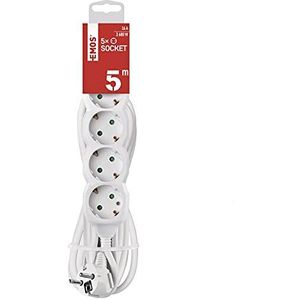 EMOS - Stekkerdoos - Wit - 5-voudig - 5 m Kabel - Kinderbeveiliging - IP20 voor Binnen