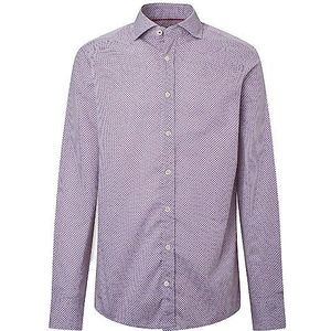 Hackett London Heren Melange Foulard Print Button Down Shirt, grijs/rood (grey/red), M